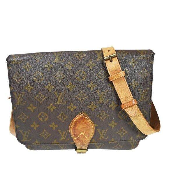 LOUIS VUITTON Cartouchiere GM Shoulder Bag Monogram Leather Brown - Picture 1 of 16
